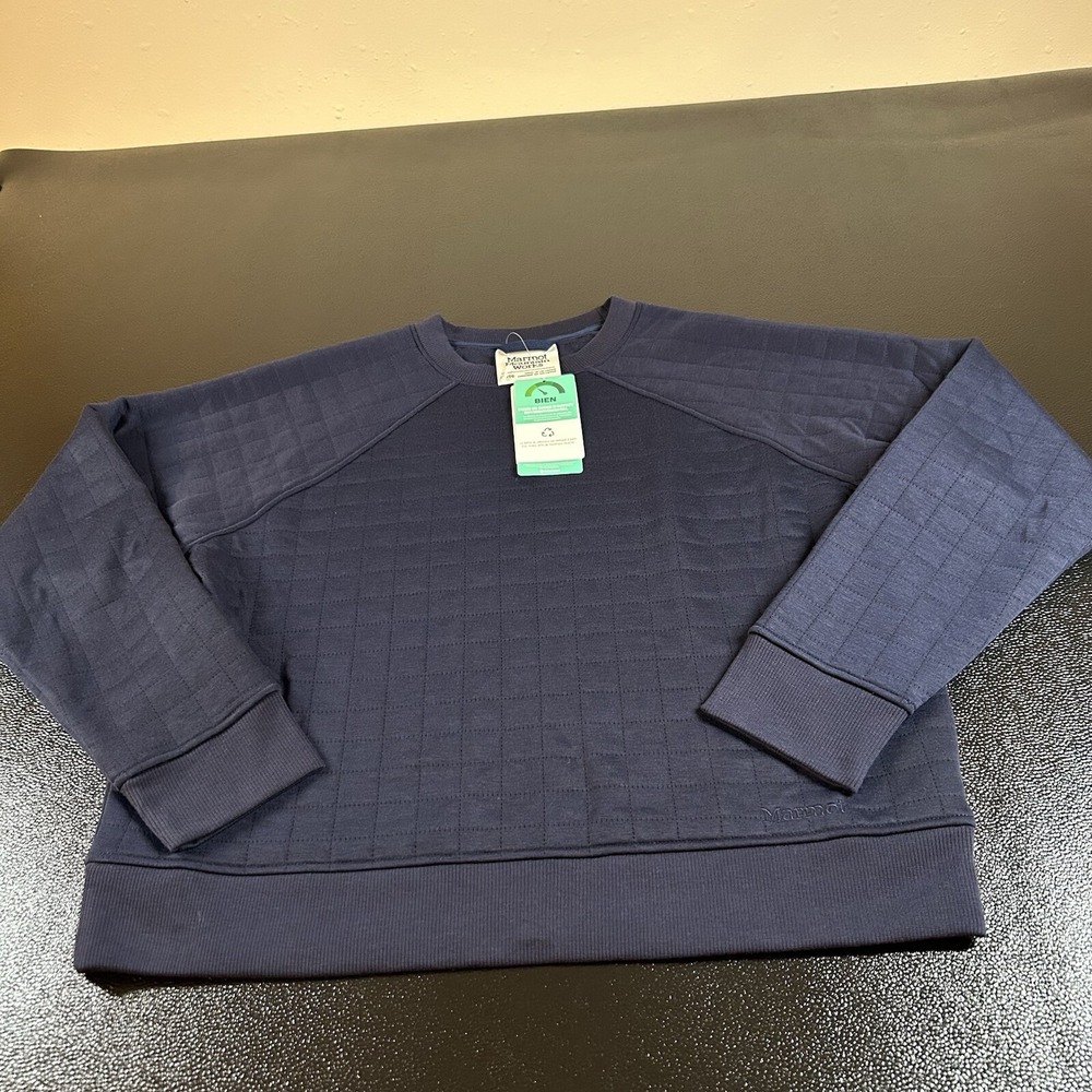 Marmot Roice Crew Sweatshirt‎ Womens Extra Large Arctic Navy Quilted Pullover